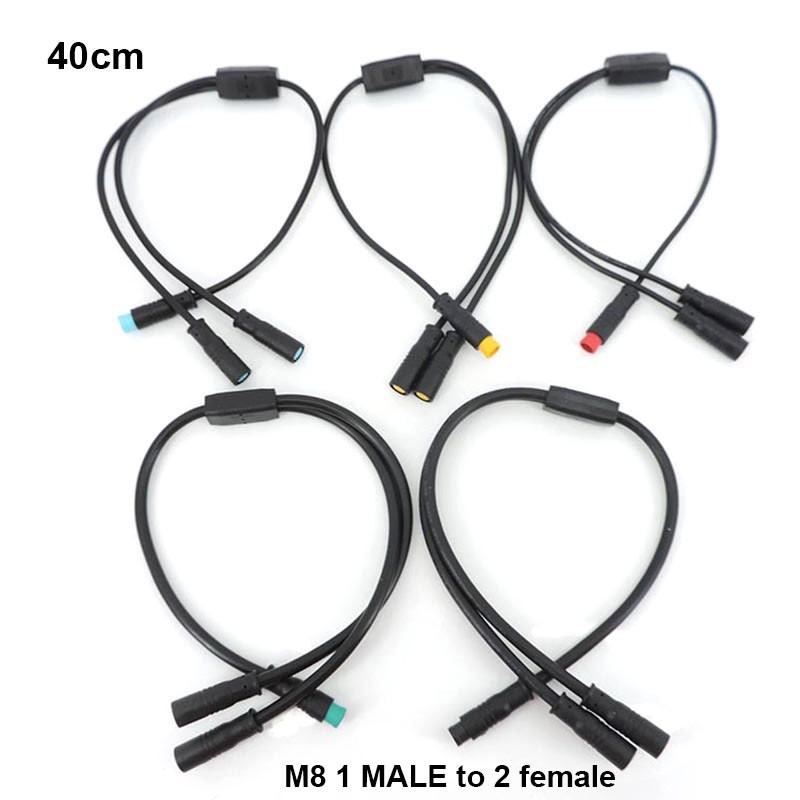 Waterproof Y Splitter E-bike m8 2/3/4/5/6 Pin 1 Male to 2 way Female wire cable