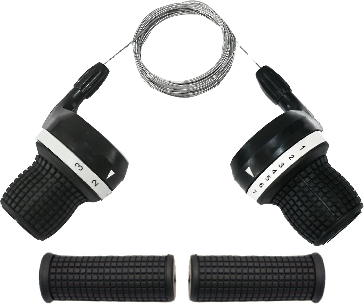 3×7 Speed Bike Shifter Set, 21 Speed Twist Grip Gear Shifters with Cables & H…