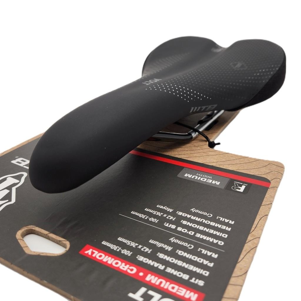 WTB Volt Medium Bicycle Saddle Unisex Seat – Chromoly Rails 142mm x 265mm Black