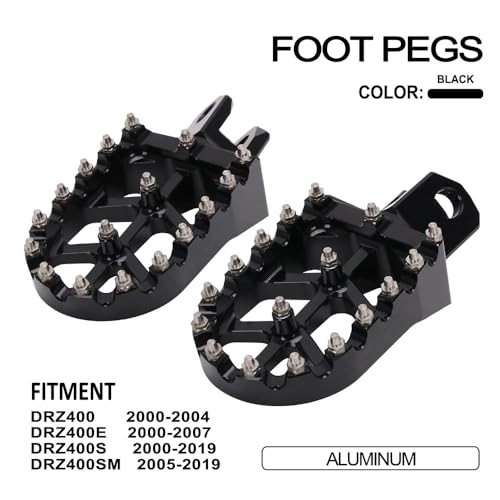 Dirt Bike Foot Pegs CNC Footpegs RM125/250/250Z RMX250 DRZ400/E/S/SM Black