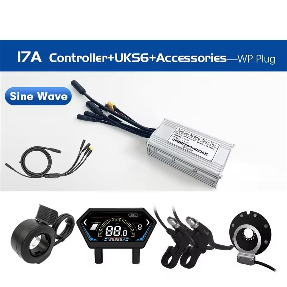 E-bike 17A 26A 30A 3 Mode Sine Wave Controller 36V 48V 250W-1000W w/ Display Set
