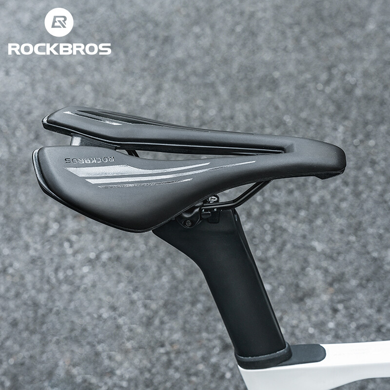ROCKBROS Bike Saddle Hollow Breathable Thickened High-density Sponge Shockproof