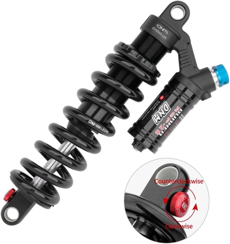 Rear Shock DNM RCP2S 200x56mm 550lbs spring for MTB/Electric Mountain Bike Black