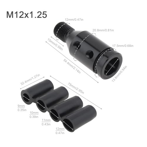 Universal Aluminum Alloy Gear Shift Knob Adapter for Non Threaded Shifters
