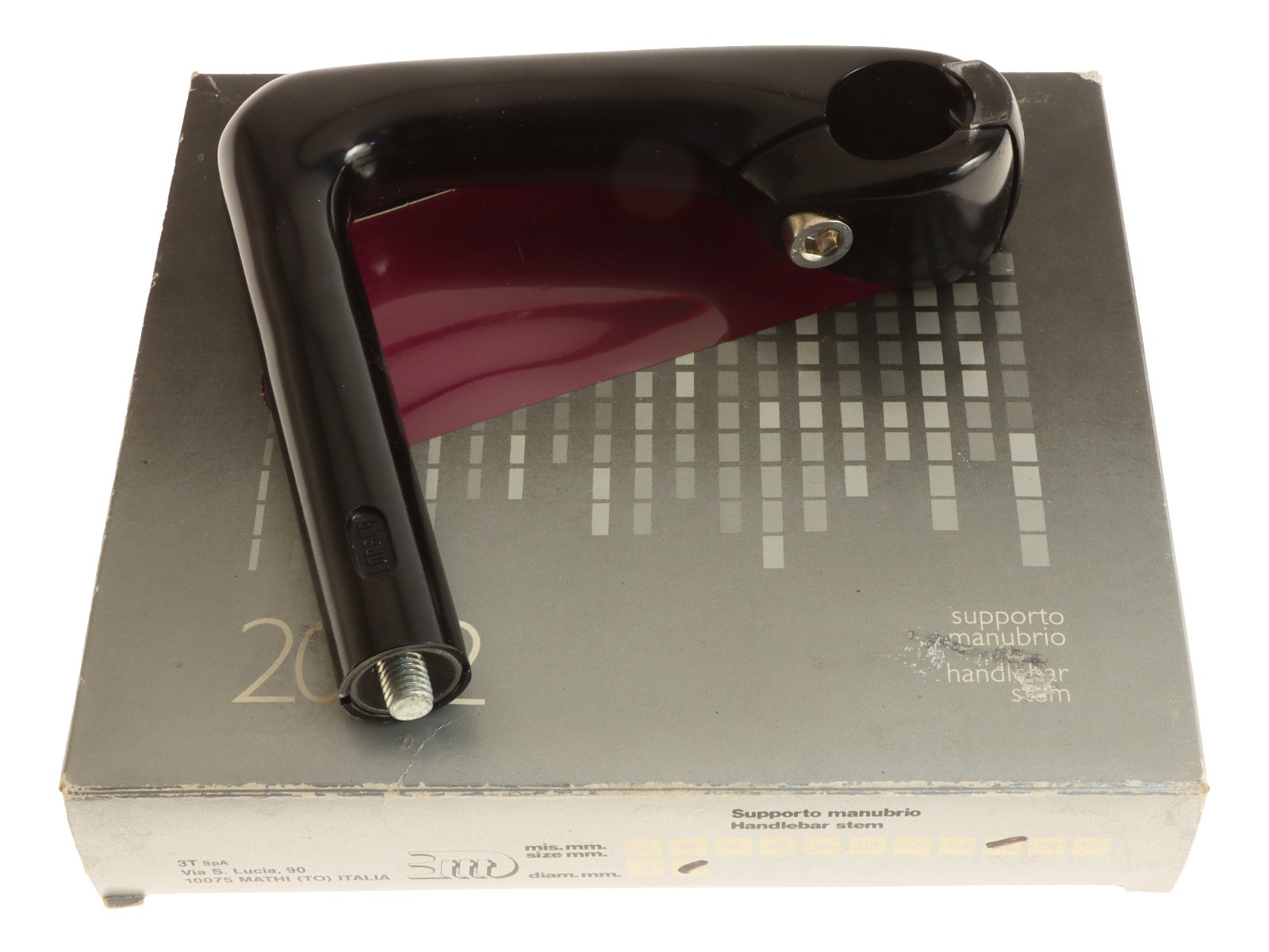 3ttt 1″ 2002 22.2mm Quill Stem 125mm 26mm Clamp Hinged Black -17° NEW NIB NOS