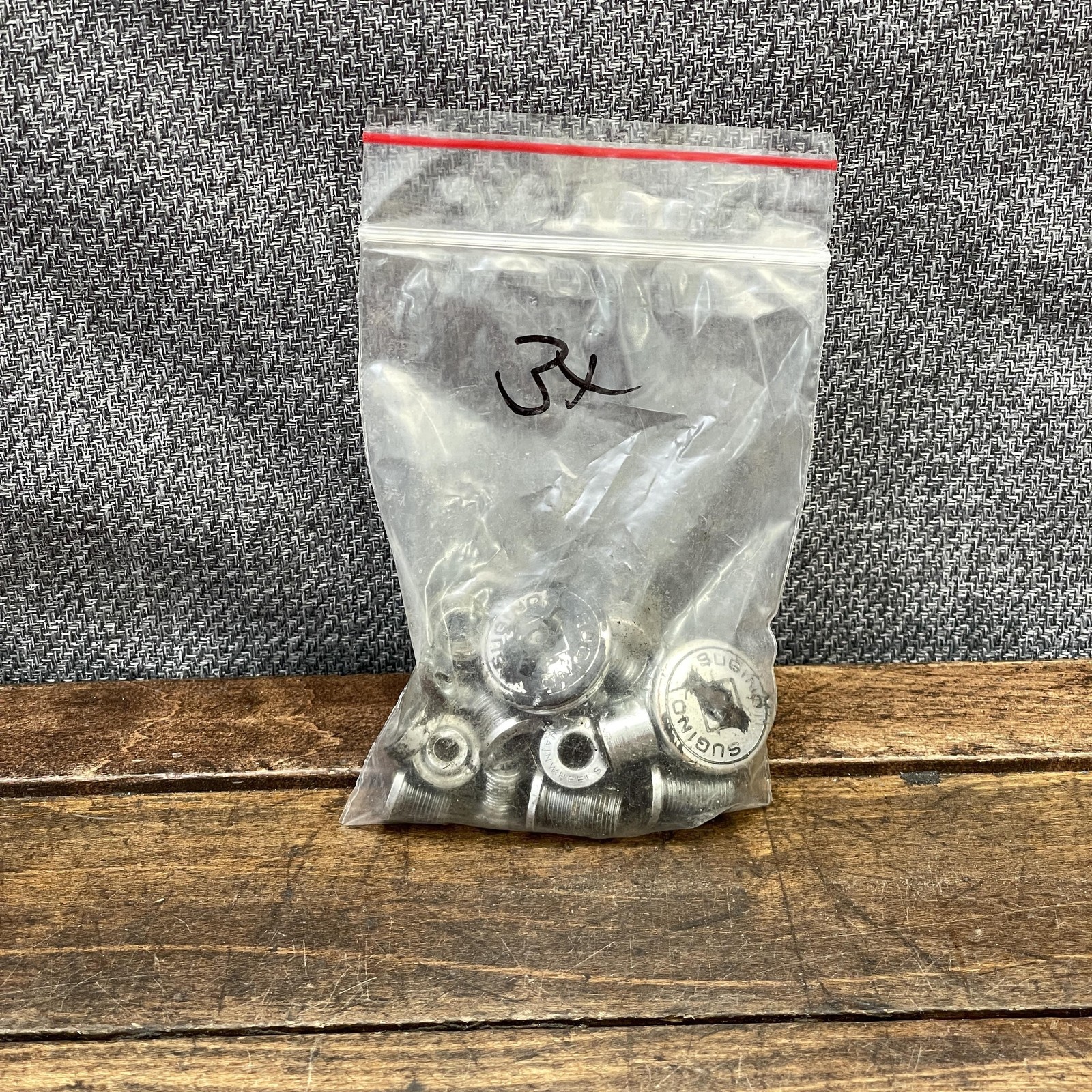 Vintage Sugino Triple Chainring Bolts Nuts Washers Dust Caps Lot Silver