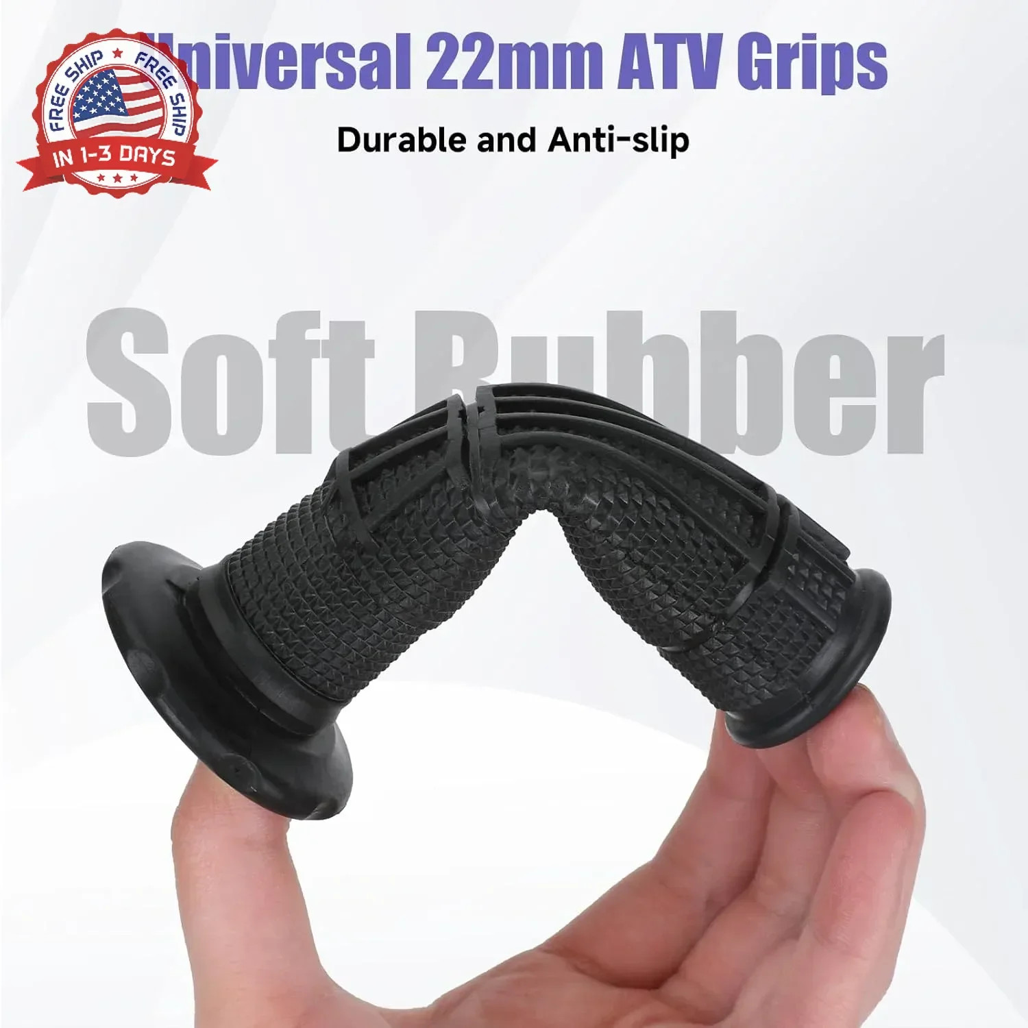 7/8 Handlebar Grips Rubber ATV Handle Grips Replacement for Rancher 350 420 Four