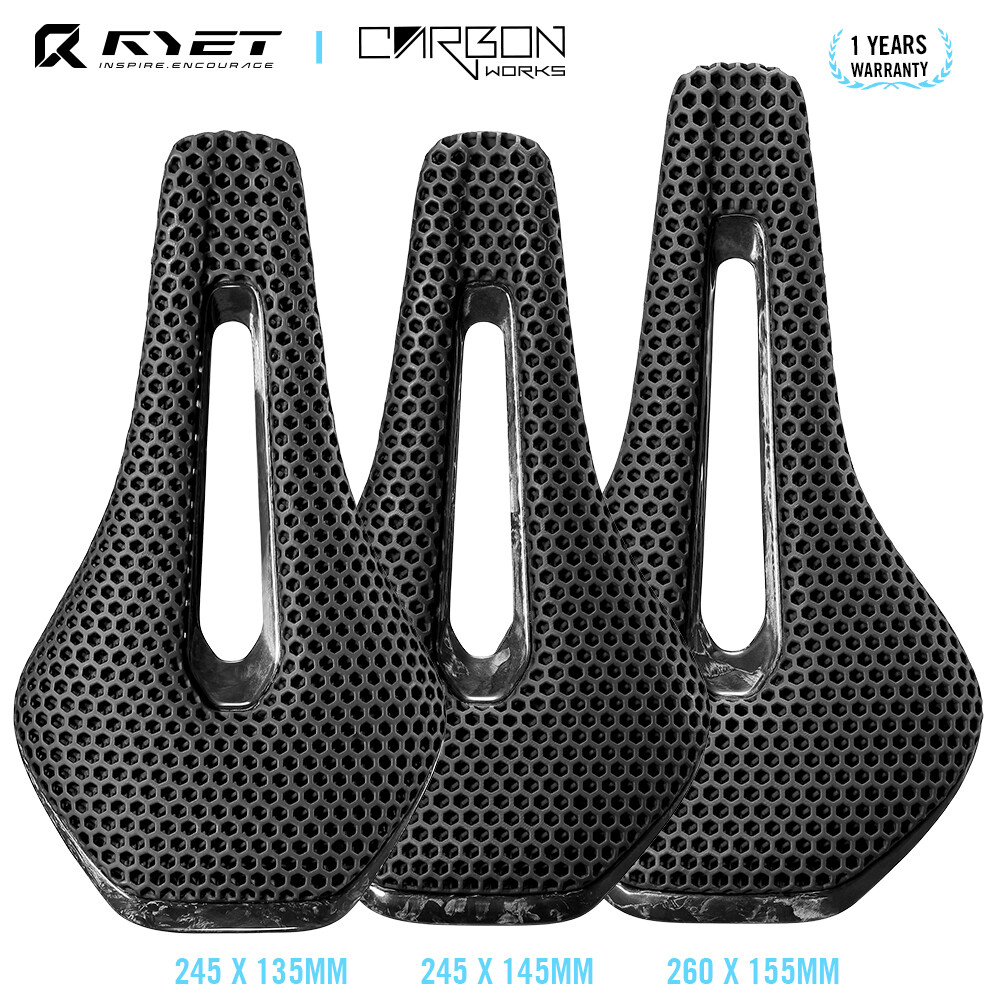 3D Printed Full Carbon Bicycle Saddle 135/145/155mm MTB Gravel Road Bike Seat