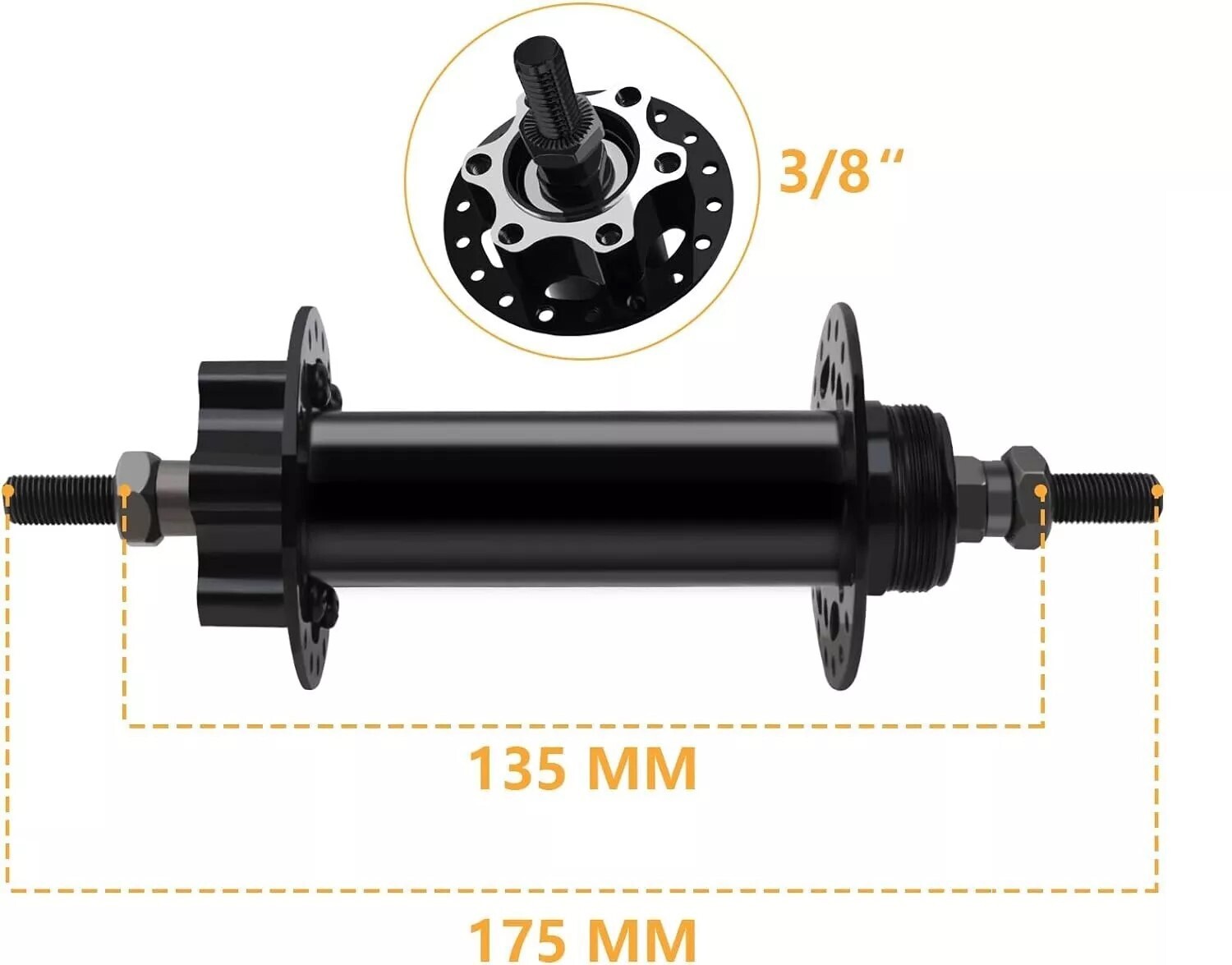 Front Rear Cassette Wheel Hub Disc Adapter 36 Fit Disc Brake & 7 speed freewheel