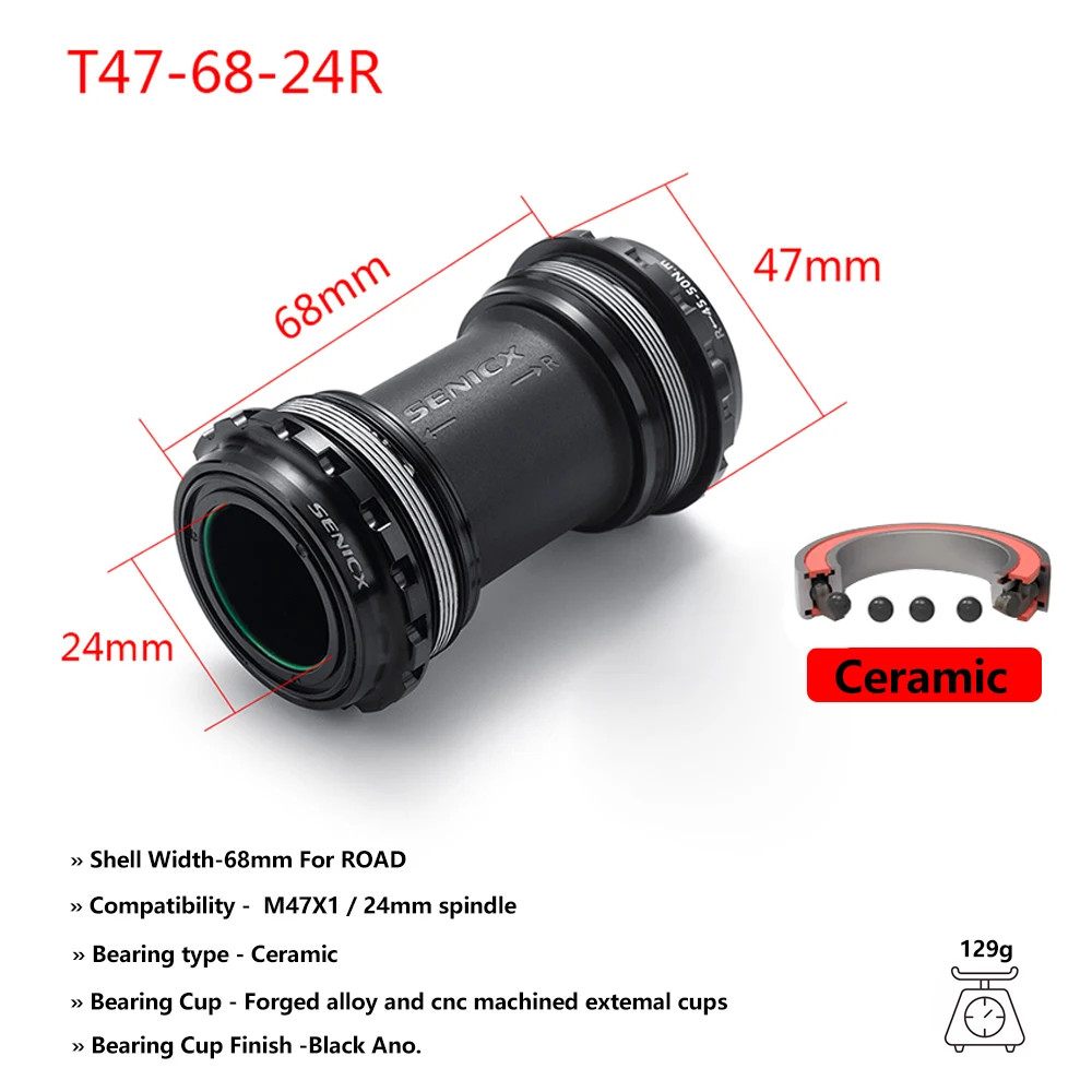 LINGMAI T47 Threaded Bottom Bracket 68/77/85.5mm 24mm DUB Ceramic Steel Bike