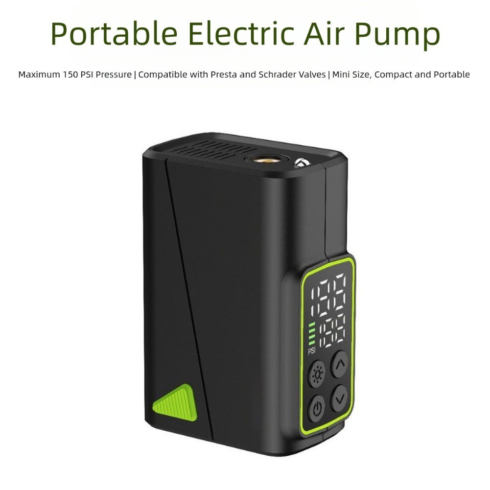 Compact Electric Air Pump 150 PSI for Bicycles with Real Time Pressure Display