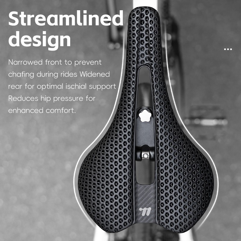 WEST BIKING 3D Printed Bicycle Saddle Hollow Titanium Seat Bow Bike Saddle