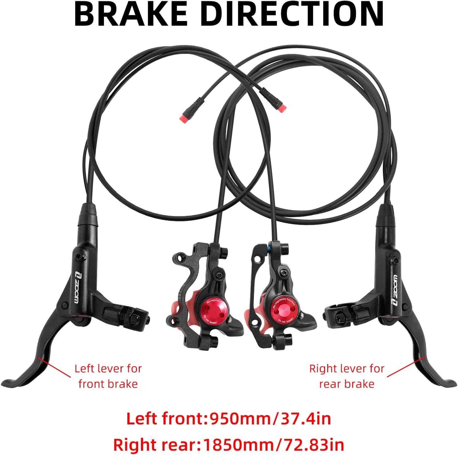 Z00M HB875E Ebike Hydraulic Disc Brake Set, Electric Power-Off Hydraulic Brak…