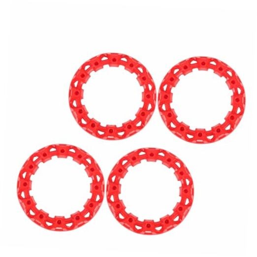 4Pcs 10 Inch ATV Wheel Trim Hub Decor Rim Cap Plastic Scratch Proof Sporty Red
