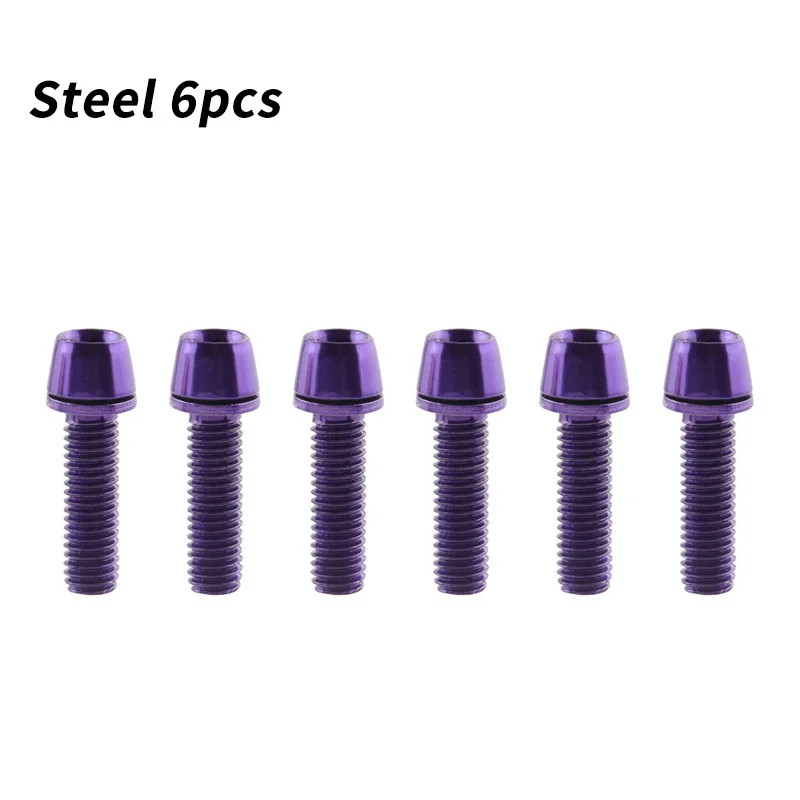 6PCS M5x17mm Bike Stem Bolts with Washers MTB Road Handlebar Stem Screws
