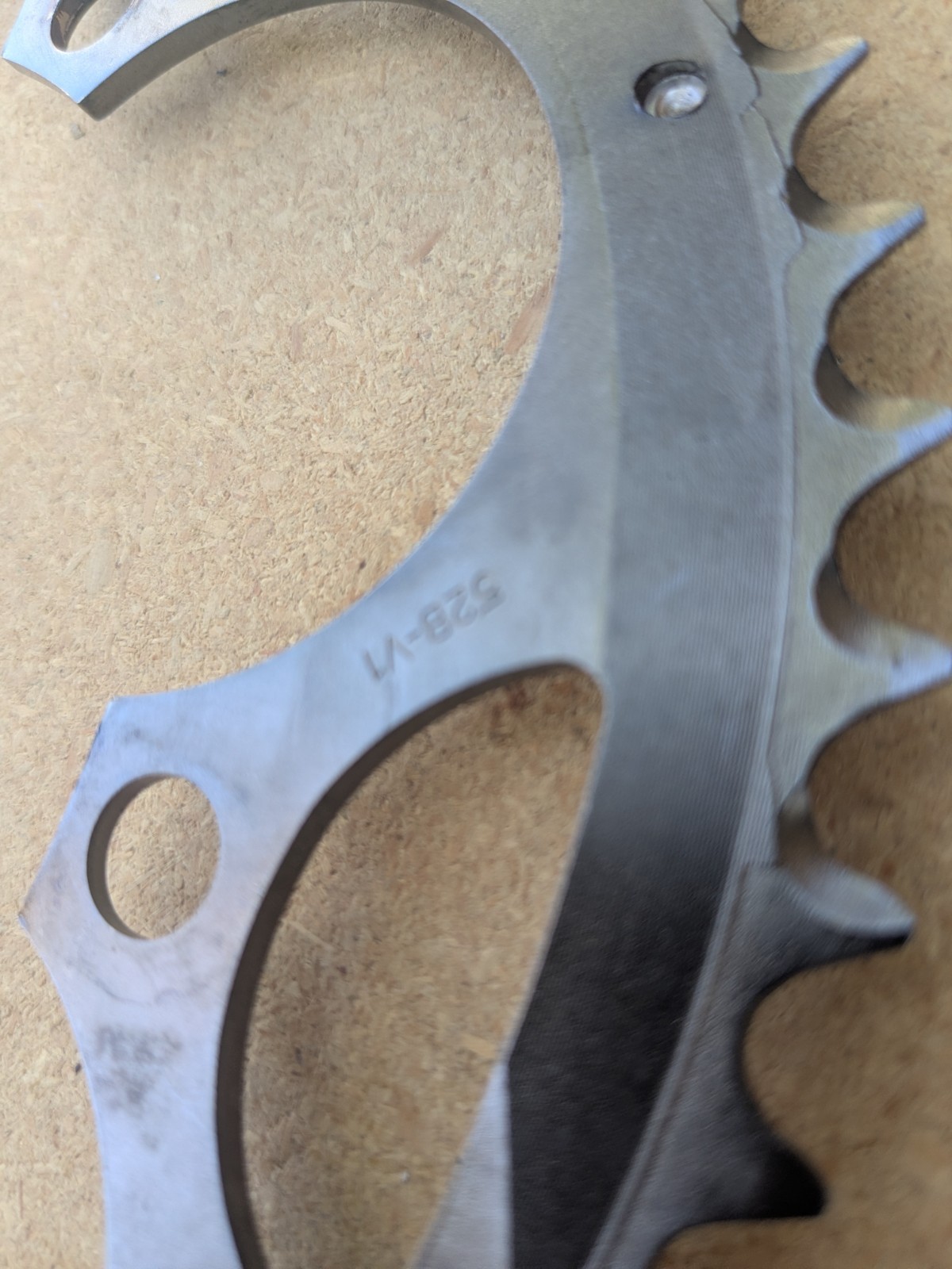 52 tooth x 130 bcd Road Bike Chainring Bicycle Grey Gloss Nice BIN Shift Pins