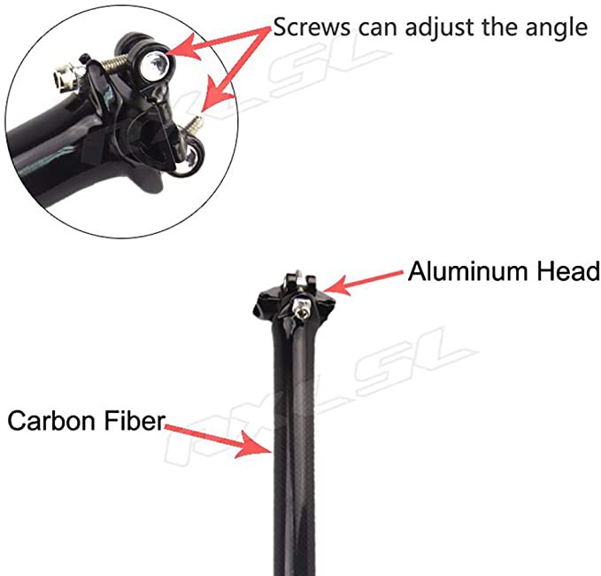 Mountain Bike Seatpost Road Bicycle Carbon MTB Seat Post Tube Glossy 30.8 350mm