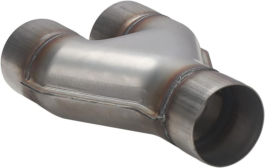 Exhaust 3″ Inlet, Stainless Steel 10″ Long Dual 3″ 3.0inch 10″Long Wide Y Pipe