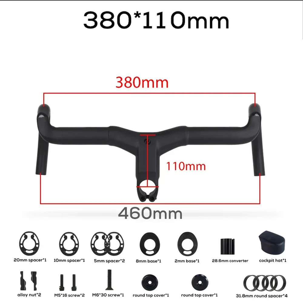 Carbon Integrated Gravel Road Bicycle Drop Bar Full Internal Cable Routing
