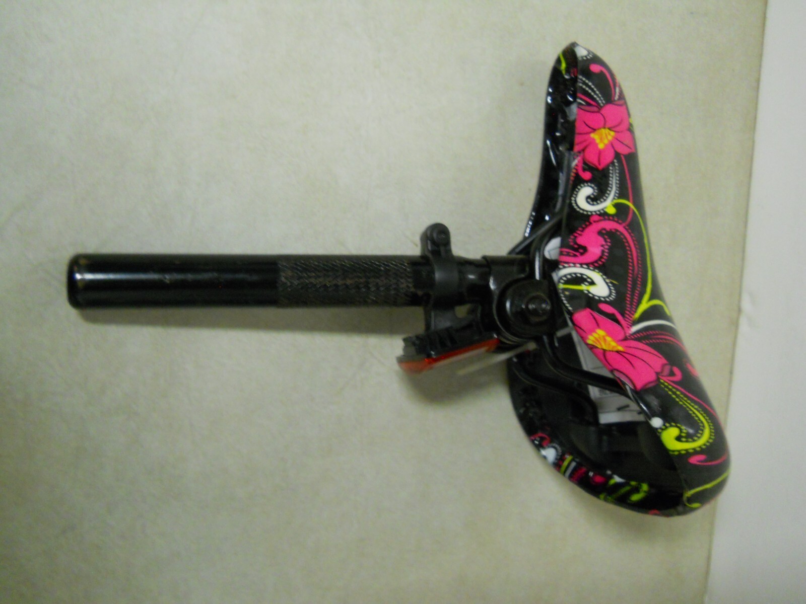 Next Flower Pattern Bicycle Seat Black Yellow White Pink Lilies Bar Reflector