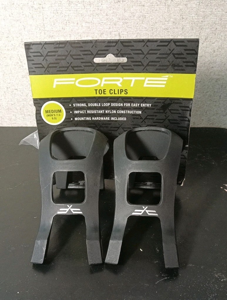 NEW Forte Toe Clips Medium Black (Men’s 7.5 – 9.5) 37-7600 NWT