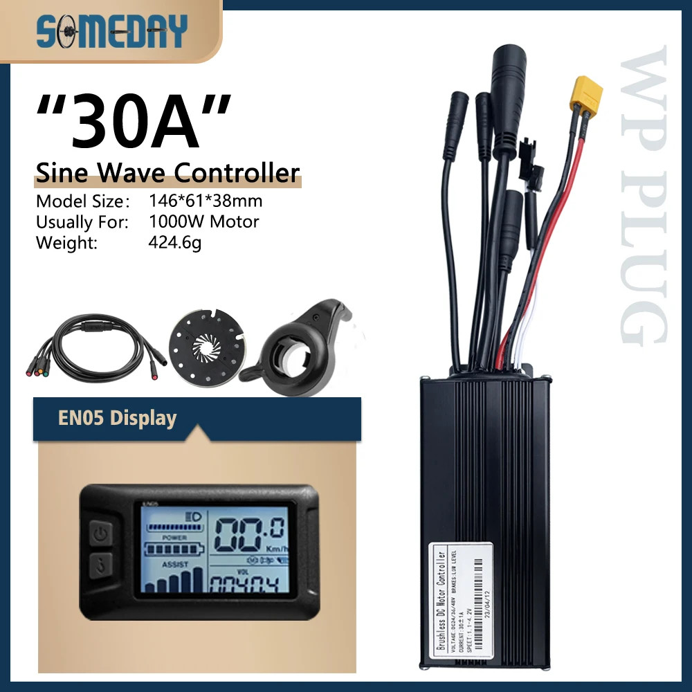 Ebike Three-Mode 17A-30A Sinewave Waterproof Controlle 24V-48V 250W-1000W Motor