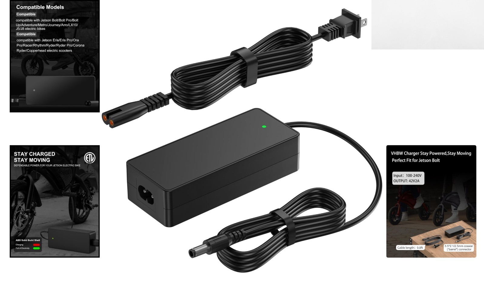 42V Charger for Jetson Bolt, Adventure, and Eris Models – Safe Charging