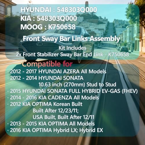 2 Pcs For Hyundai Azera Sonata 2012-2015 Kia Cadenza Optima Front K750658