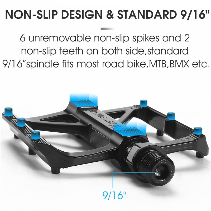 WEST BIKING Bicycle Flat Pedals Ultralight Aluminum DU Bearing MTB Bike Pedals