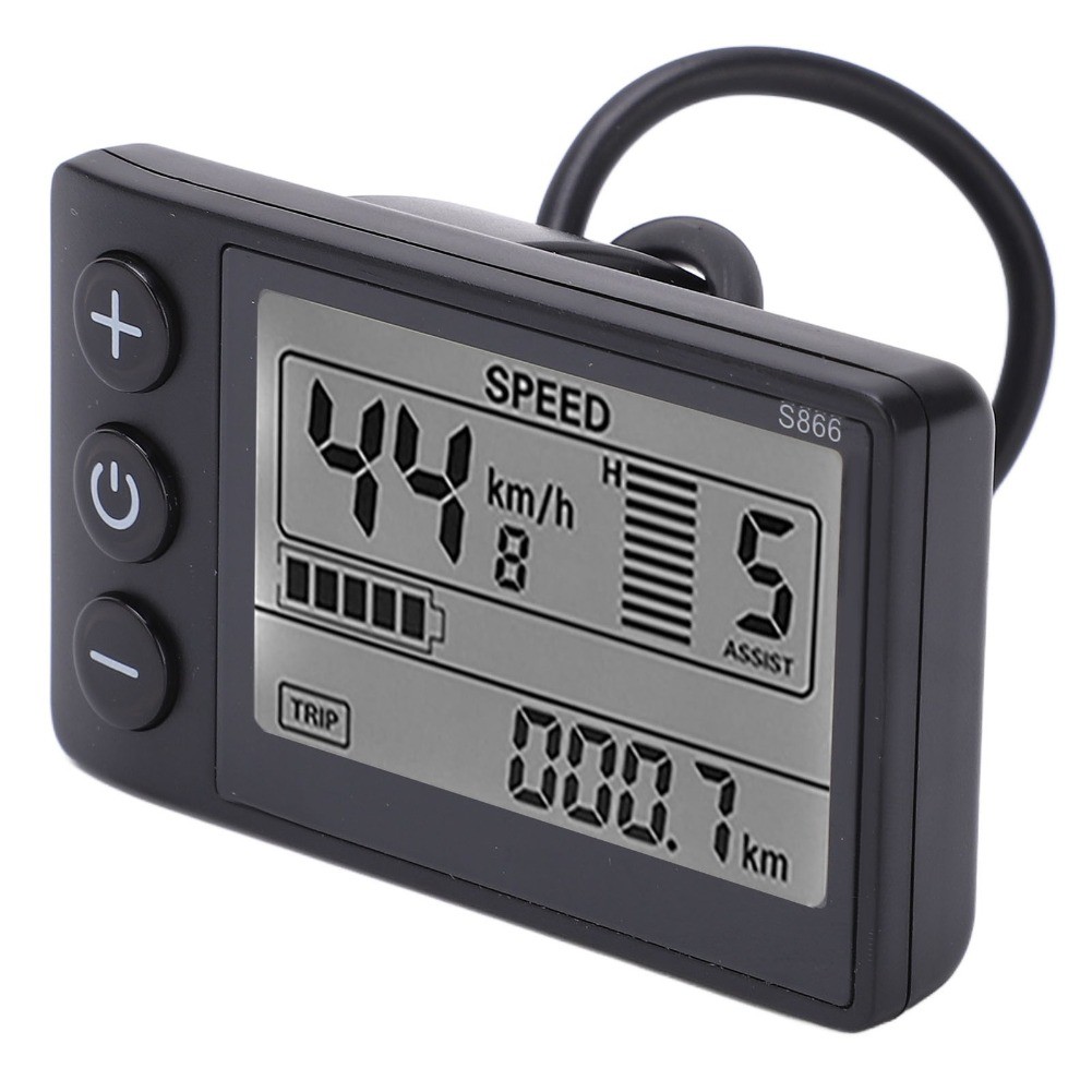 E-Bike S866 LCD Display Meter 24V 36V 48V Control Panel with Waterproof Plug
