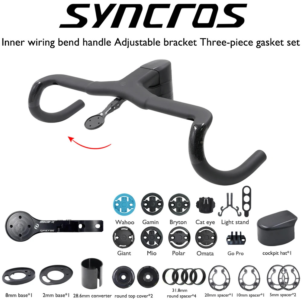 Syncros Carbon Road Bike Drop Bar Internal Cable Routing with Computer Mount