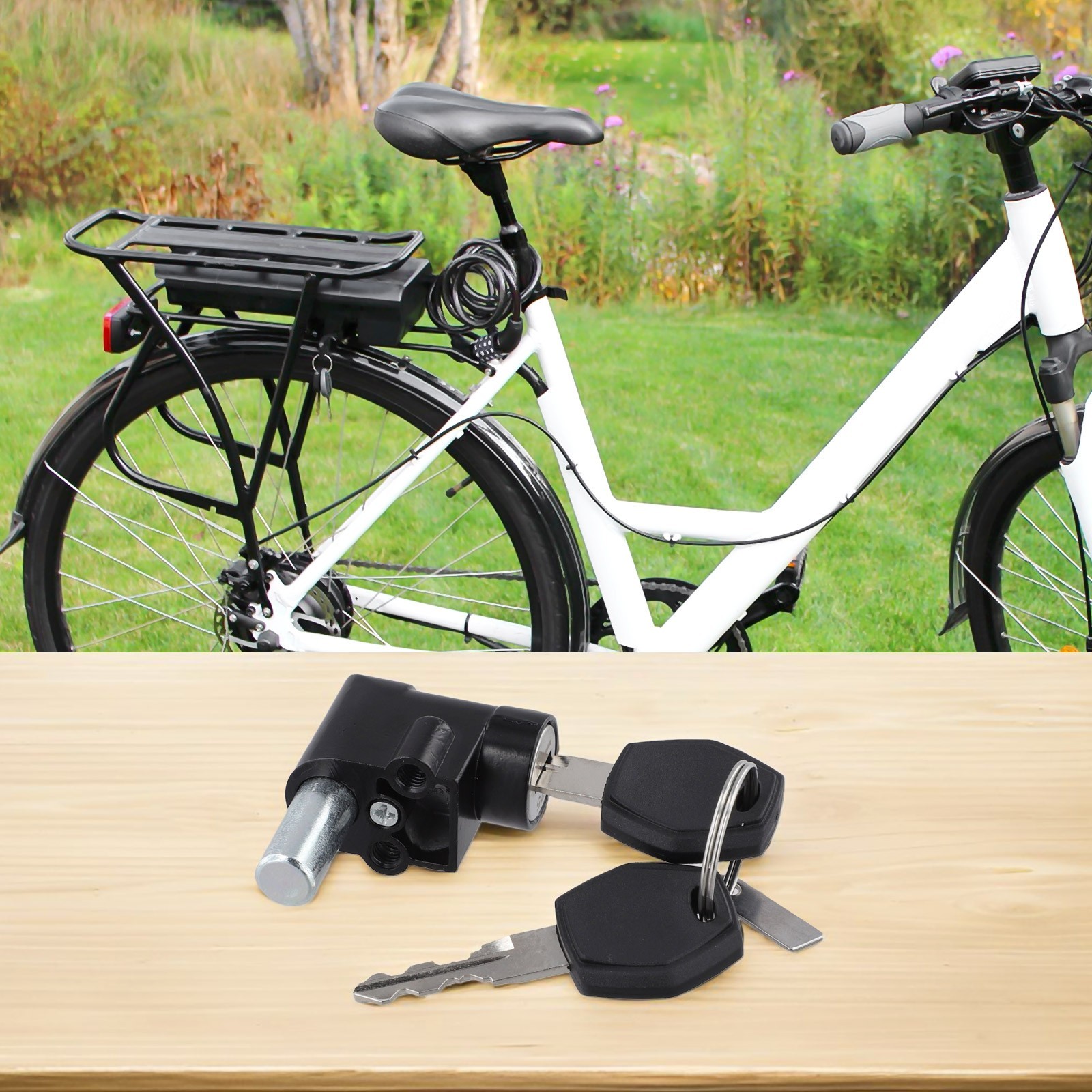 For Ebike Battery Security Lock & Key Approx 5x3CM Size Easy To Install