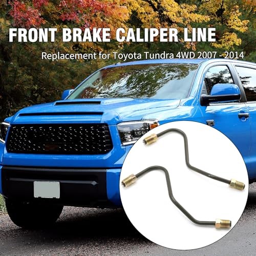 2Pcs Front Brake Caliper Line, Alloy Steel Hose Kit, Replacement for Toyota