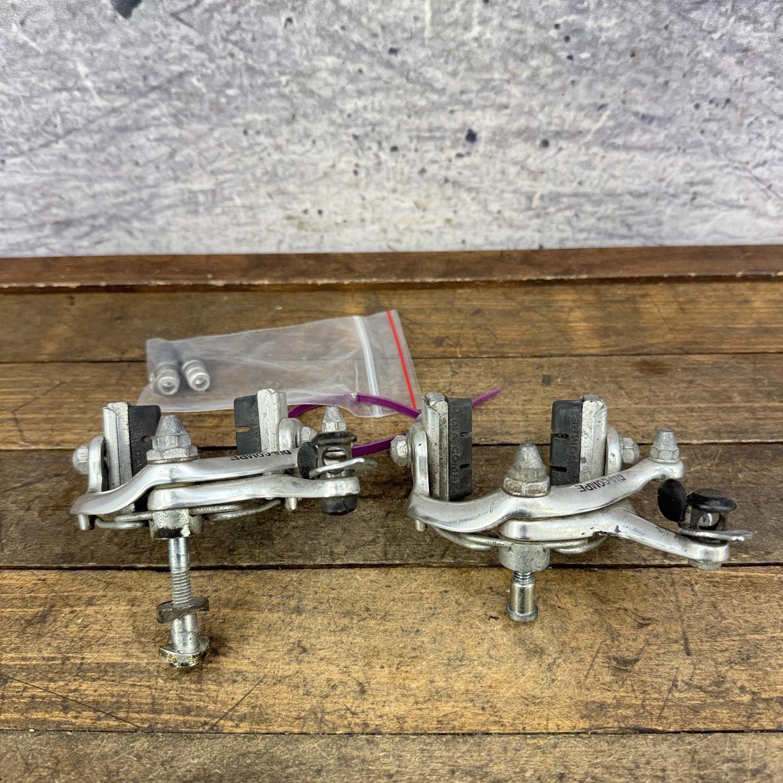 Vintage Dia Compe 400 Caliper Brakes Set Recessed Side Pull Road 80s Bike Japan