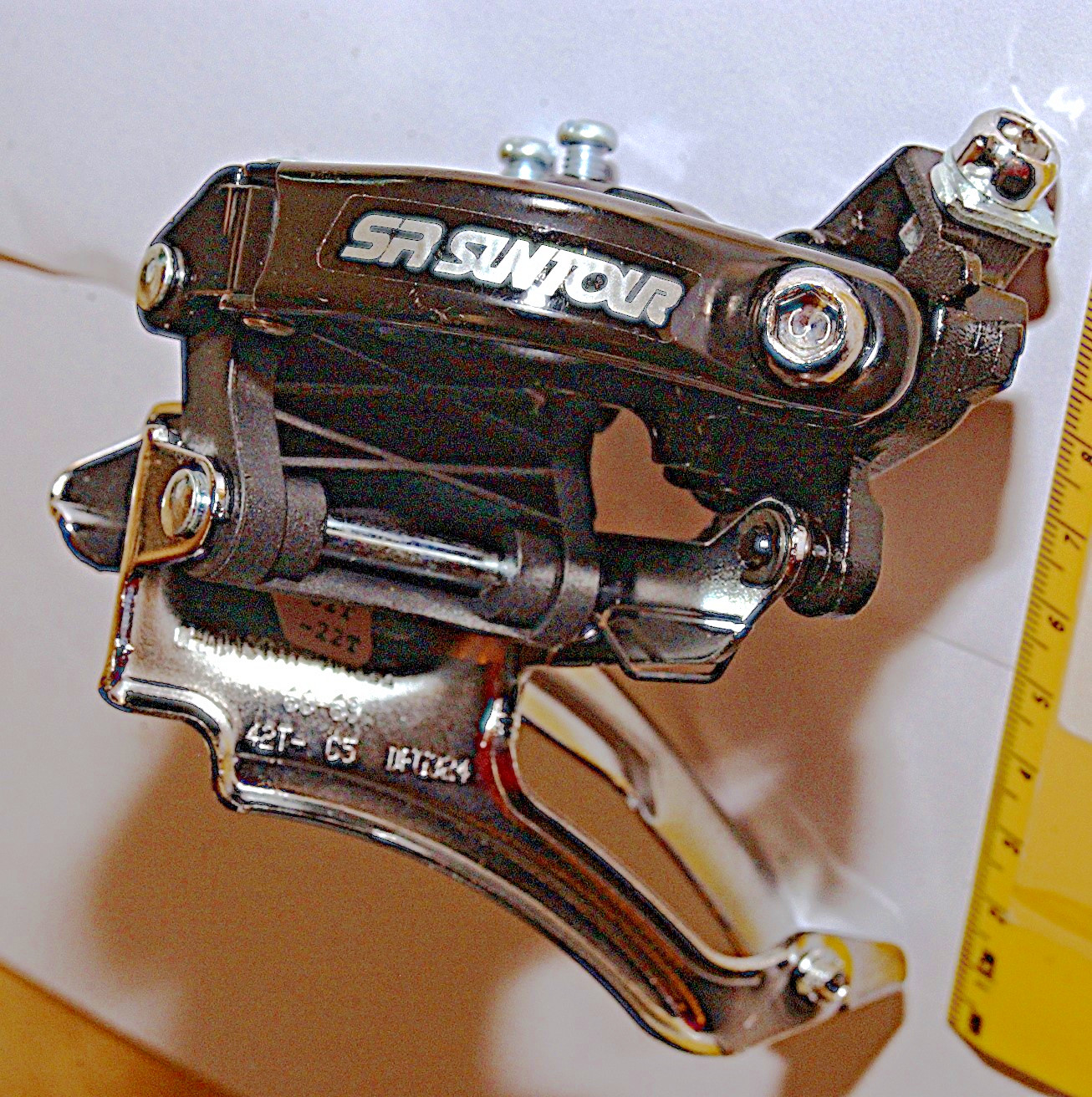SR Suntour Triple Front Derailleur 34.9mm 42/32/22T Dual Pull Model 42T-C5DFG324