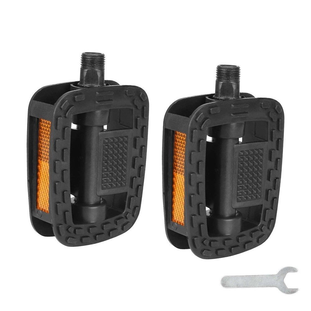 Aluminum Alloy Bike Pedals with Plastic Non Slip Tread for City Commute