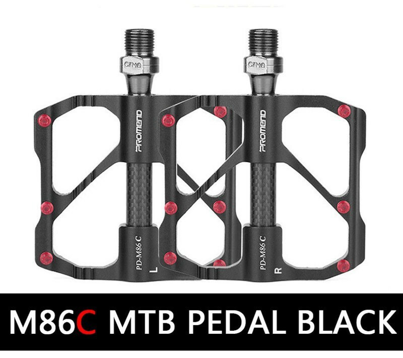 PROMEND Carbon Titanium Flat Bicycle Pedals MTB Road Bike Pedals 3 Bearing 9/16″