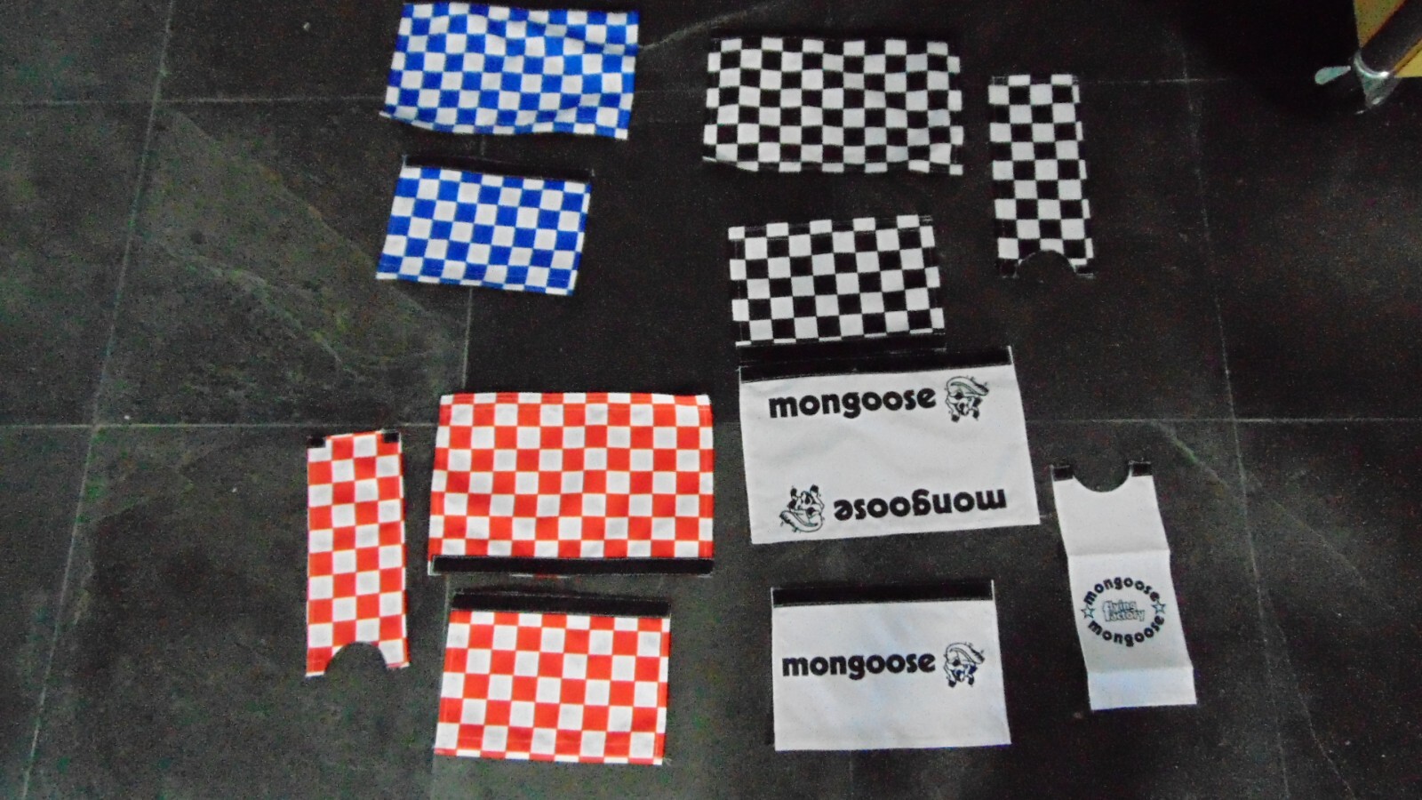 CHECKERED FLASH OLD SCHOOL CLASSIC BIKE BMX PAD SET STEM HANDLEBAR TOP TUBE PADS