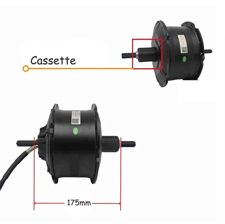 G063 48V 1000W Cassette Rear Hub Motor 175mm for Fat Bike with Disc Brake