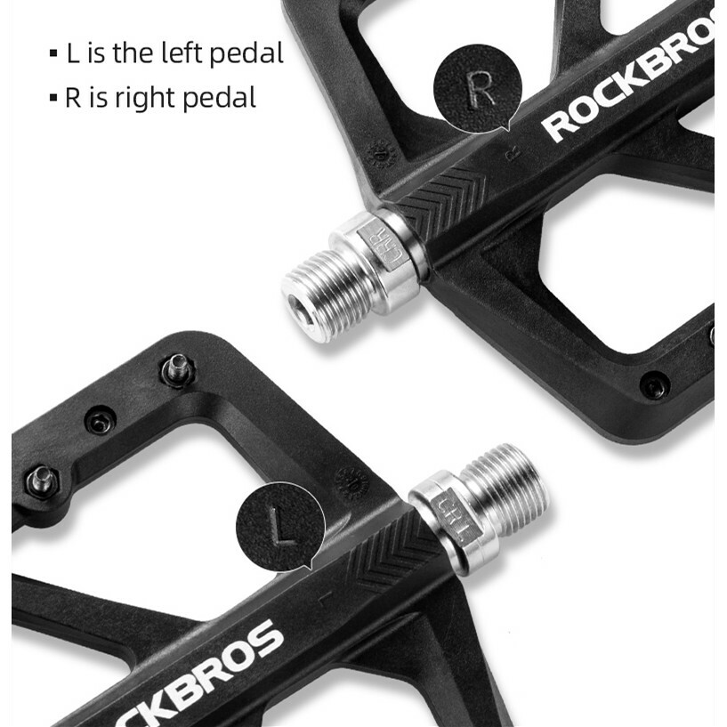 ROCKBROS Bicycle Nylon Pedals Widen DU Bearing Lightweight Cycling Pedals 9/16″