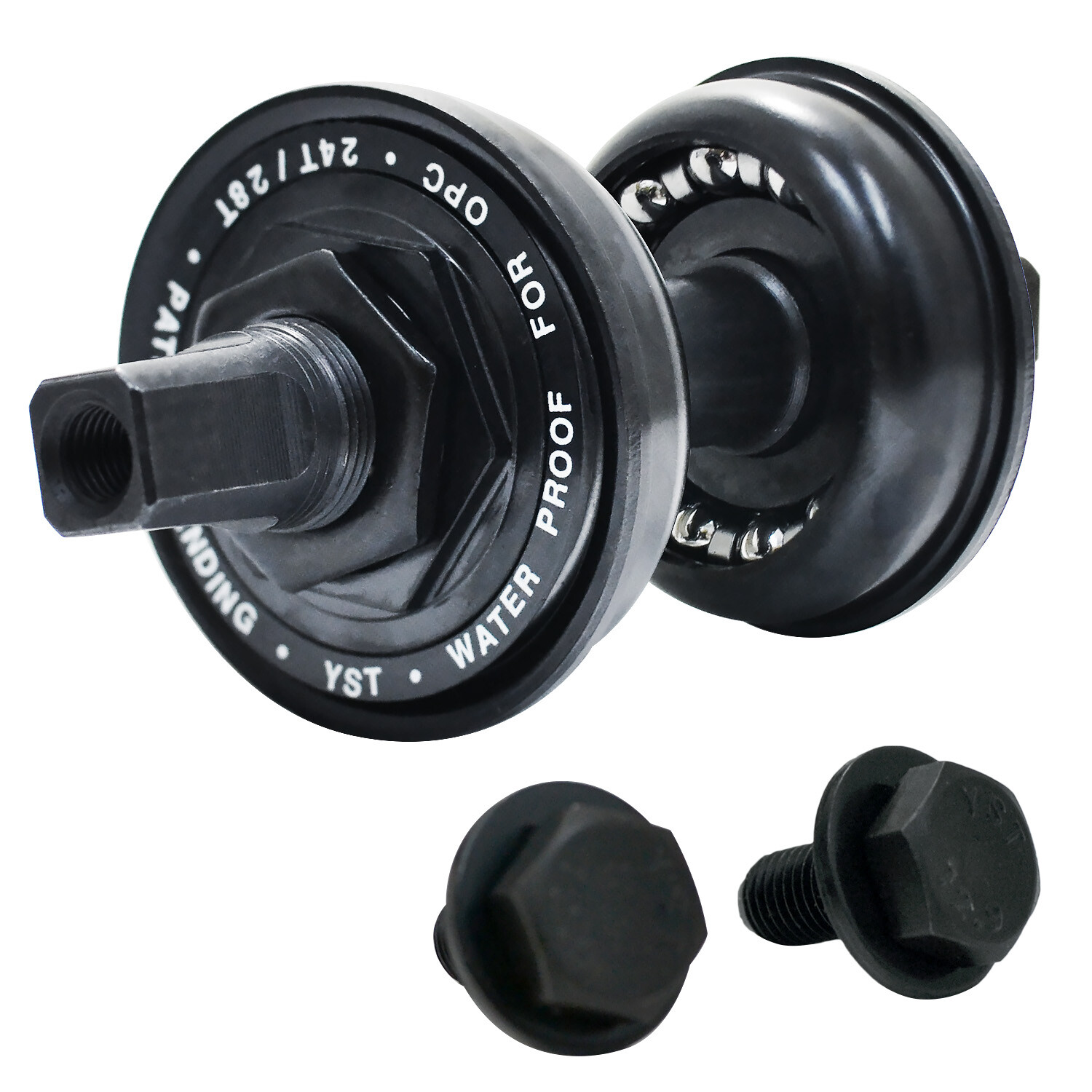 YST BMX Wernch Type Water Proof System 127mm Square Taper Spindle BB , Black