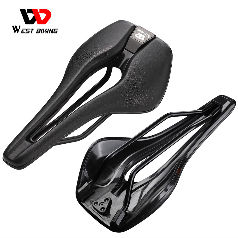 PU Leather Bike Seat Short Nose Racing Bike Saddle Hollow Bicycle Saddle Cushion