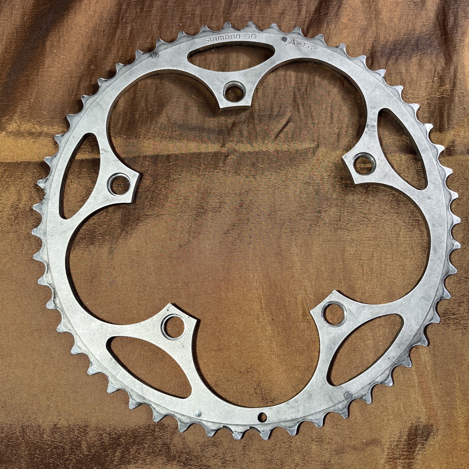Vintage Shimano SG 52T Chainring 130 BCD 5-Bolt Silver Road Bike 52 Tooth