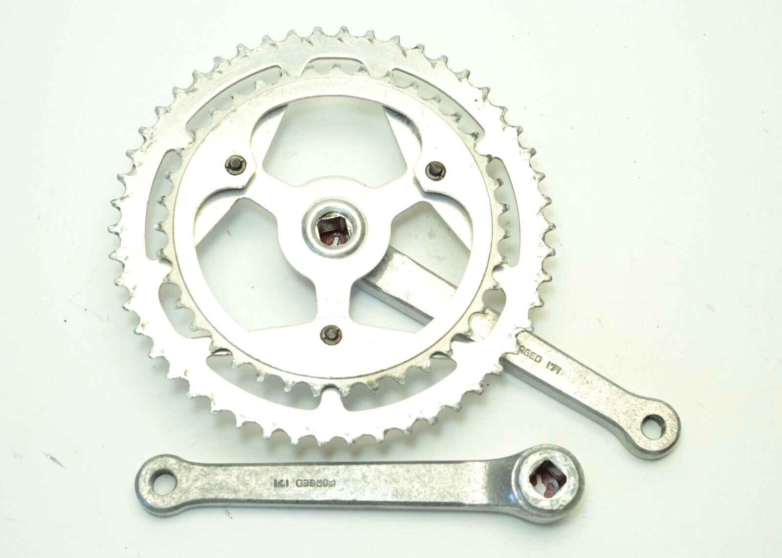 VINTAGE SUGINO 3 ARM MAXY BICYCLE 171 MM 52/39 TOOTH SQUARE TAPER 1/2″ CRANKSET