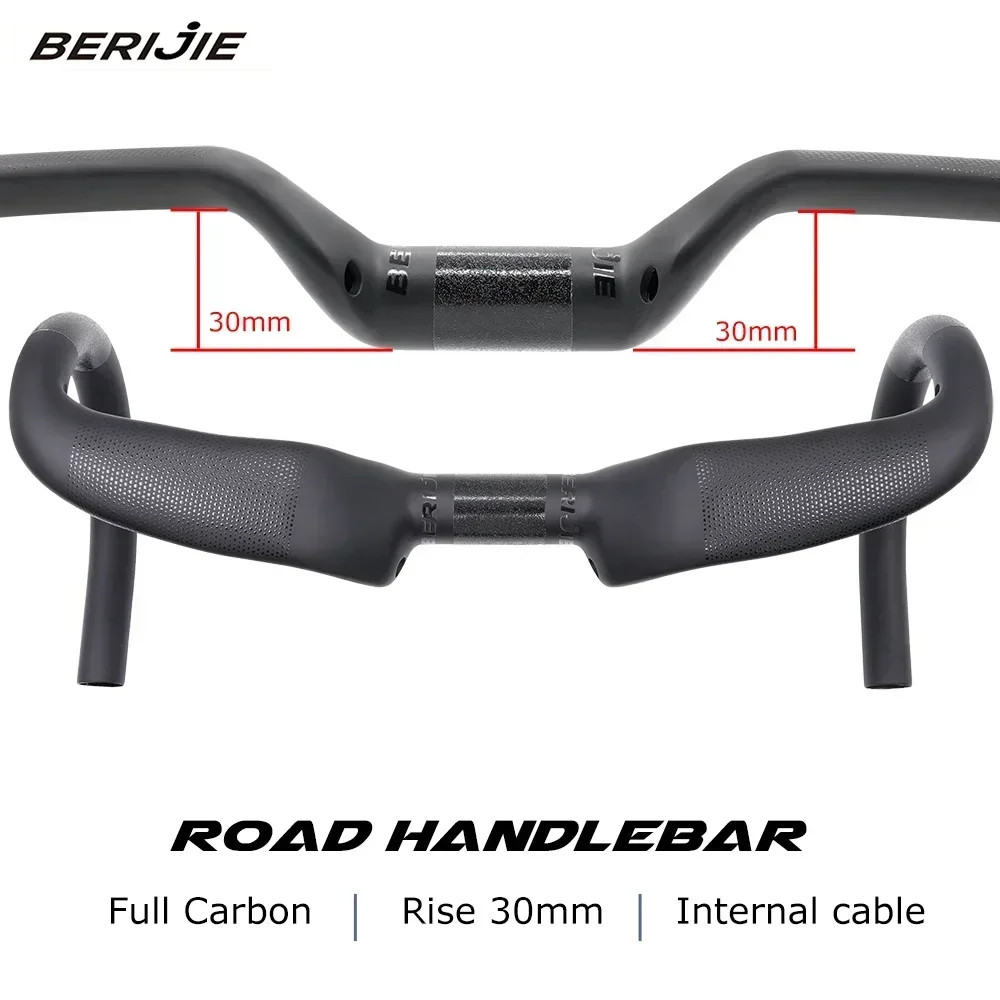 Full Carbon Gravel Bike Integrated Handlebar 30mm Rise 400mm 420mm 440mm Width