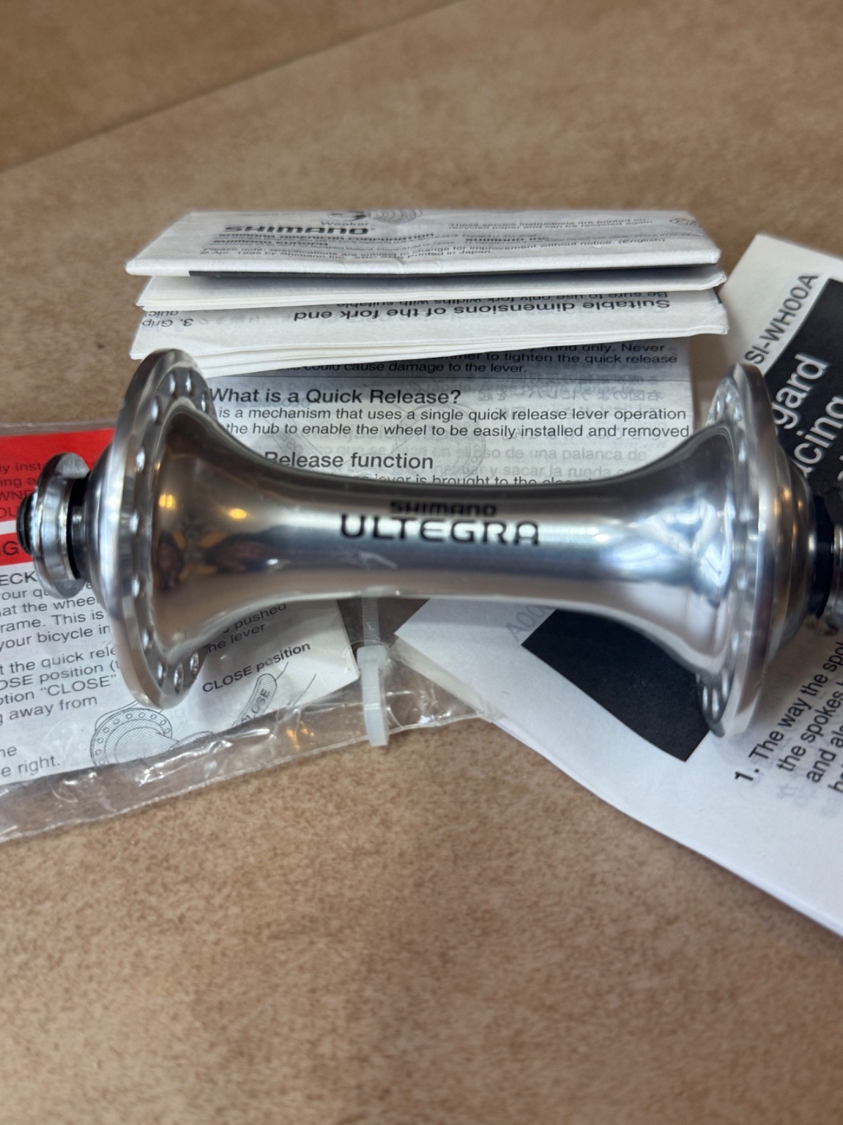 SHIMANO Ultegra HB-6500 32H Front Hub Silver 100mm NOS No QR Skewer