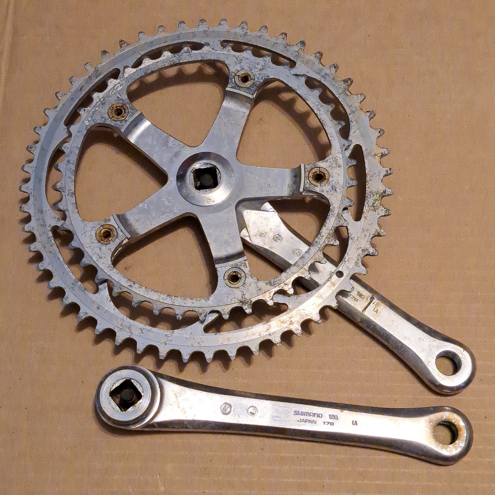 SHIMANO 600 ARABESQUE CRANKSET CRANK SET 170mm 42T 52T 52 42 ONE-KEY-RELEASE
