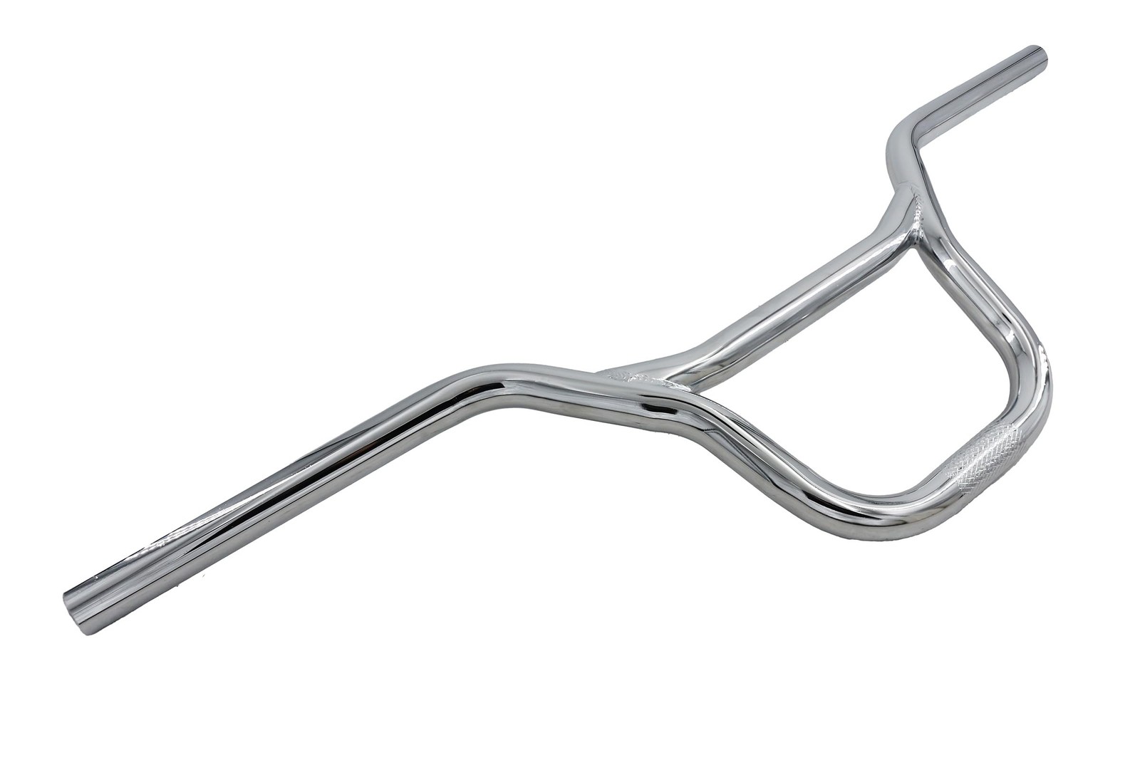 BMX Steel Handlebar, 710mm Length, 22.2mm Clamp Size, Black and Chrome (Chrome)