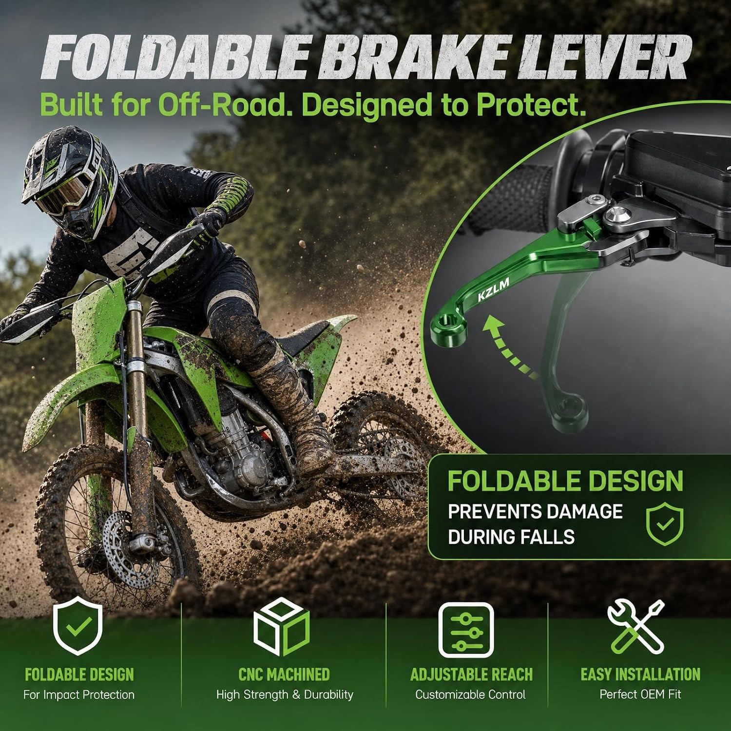 Motorcycle CNC Foldable Clutch Brake Lever Pivot Handle for KX65 2000-2025