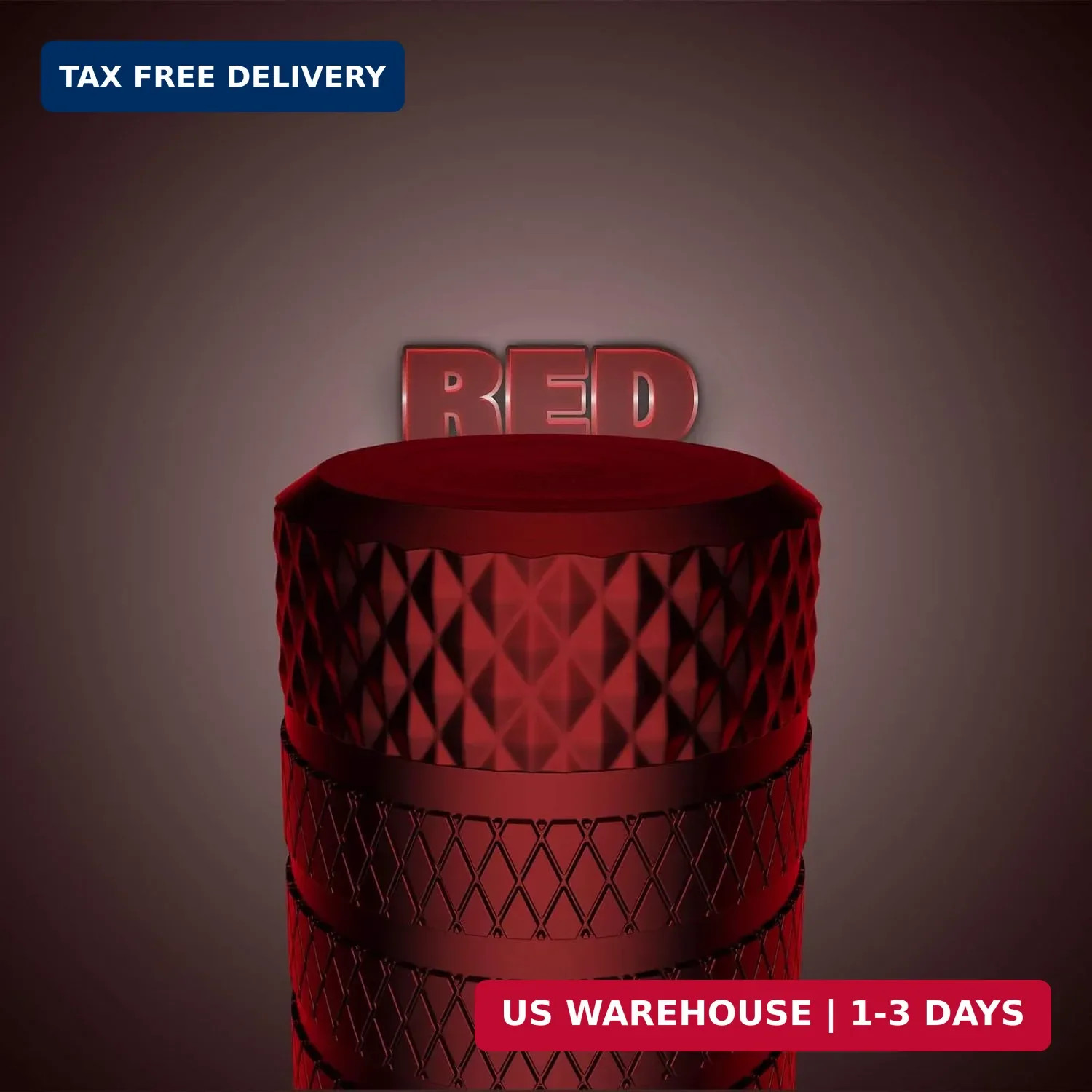 CKAuto Tire Valve Stem Caps, Red, 4 pcs/Pack, Anodized Aluminum Tire Valve Cap S